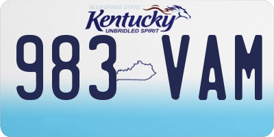 KY license plate 983VAM