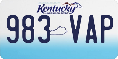 KY license plate 983VAP