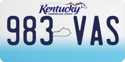 KY license plate 983VAS