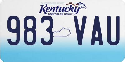KY license plate 983VAU