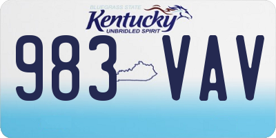 KY license plate 983VAV