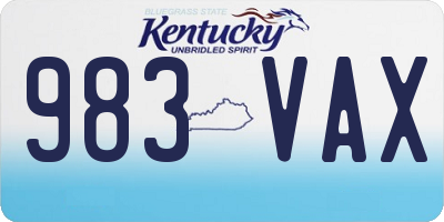 KY license plate 983VAX