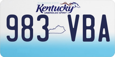 KY license plate 983VBA
