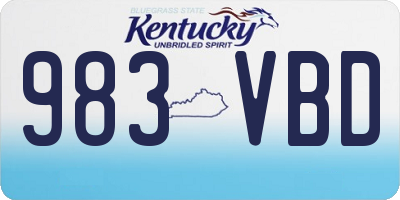 KY license plate 983VBD