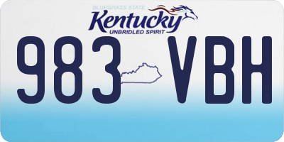 KY license plate 983VBH