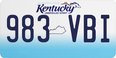 KY license plate 983VBI