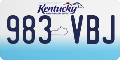 KY license plate 983VBJ