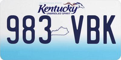 KY license plate 983VBK