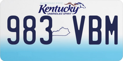 KY license plate 983VBM
