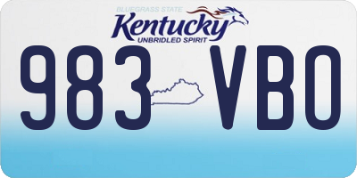 KY license plate 983VBO