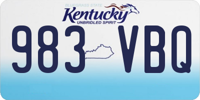 KY license plate 983VBQ