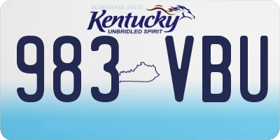 KY license plate 983VBU