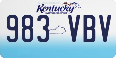 KY license plate 983VBV