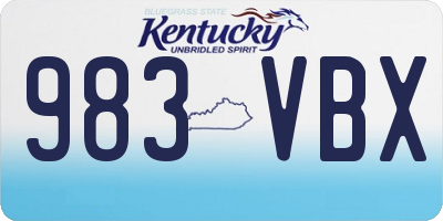 KY license plate 983VBX