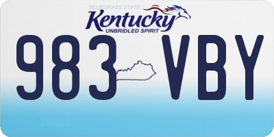 KY license plate 983VBY