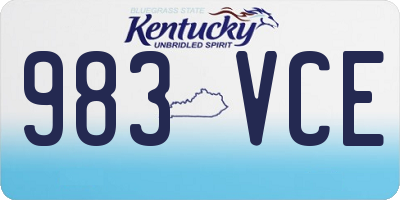 KY license plate 983VCE