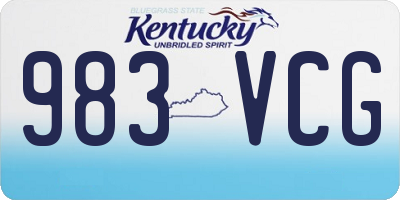 KY license plate 983VCG