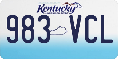 KY license plate 983VCL