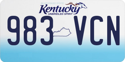 KY license plate 983VCN