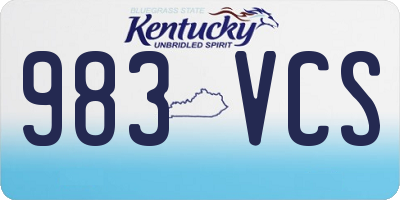KY license plate 983VCS