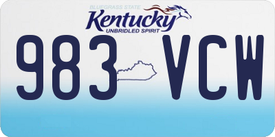 KY license plate 983VCW