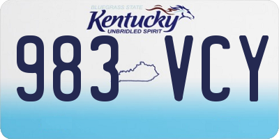 KY license plate 983VCY