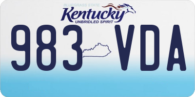 KY license plate 983VDA