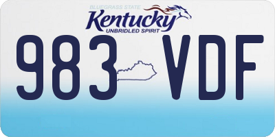 KY license plate 983VDF