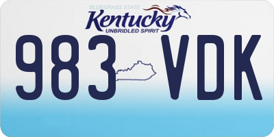 KY license plate 983VDK