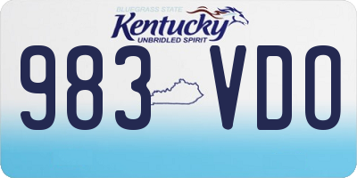 KY license plate 983VDO