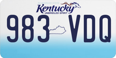 KY license plate 983VDQ