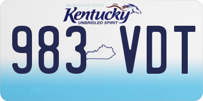 KY license plate 983VDT