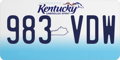 KY license plate 983VDW