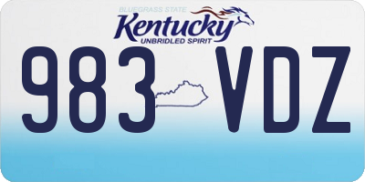 KY license plate 983VDZ