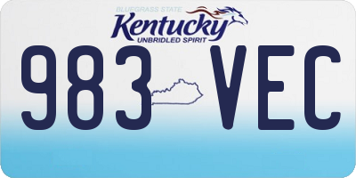 KY license plate 983VEC