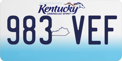 KY license plate 983VEF