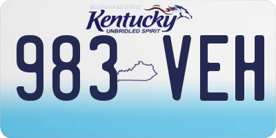 KY license plate 983VEH
