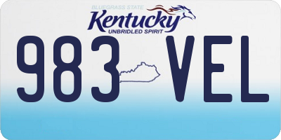 KY license plate 983VEL