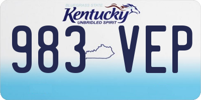KY license plate 983VEP