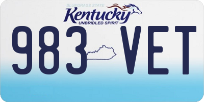 KY license plate 983VET
