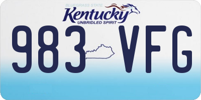 KY license plate 983VFG