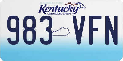 KY license plate 983VFN