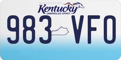 KY license plate 983VFO