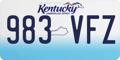 KY license plate 983VFZ