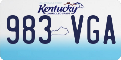 KY license plate 983VGA