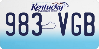 KY license plate 983VGB