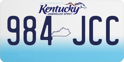 KY license plate 984JCC