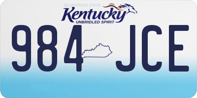 KY license plate 984JCE