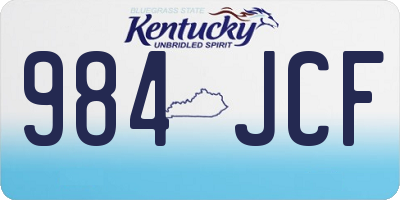 KY license plate 984JCF