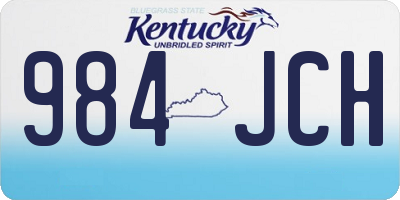 KY license plate 984JCH